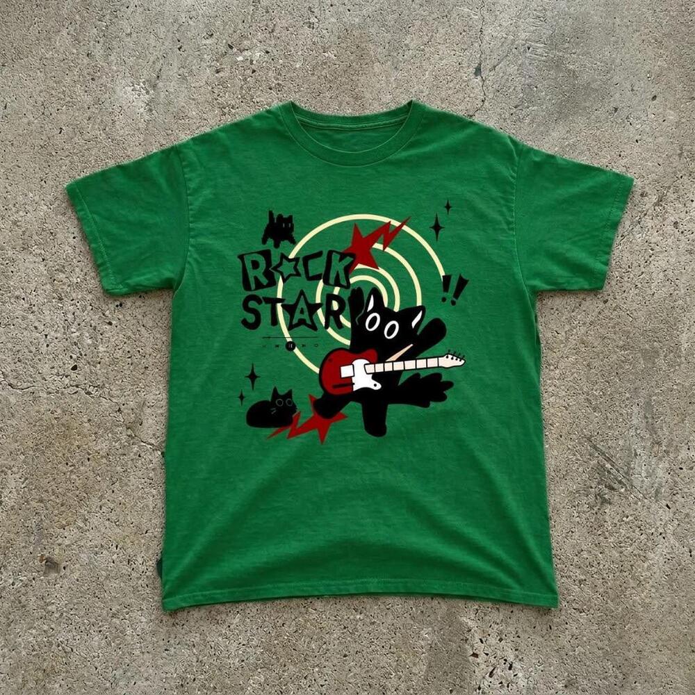 Green Rock Star Tee With Graphic